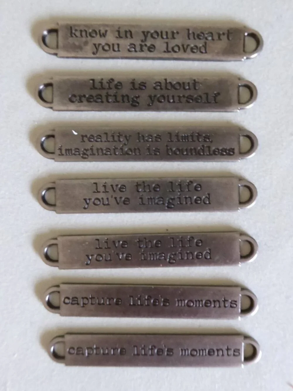 NEW TIM HOLTZ SILVER METAL QUOTE BAND PLATES (LOT OF 7) CRAFT JEWELRY MAKING